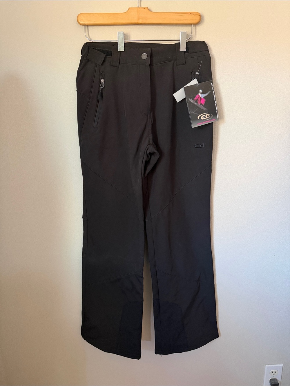 CB Sports Tech Women’s Black Outdoor Softshell Ski Pants Size S Waist 28